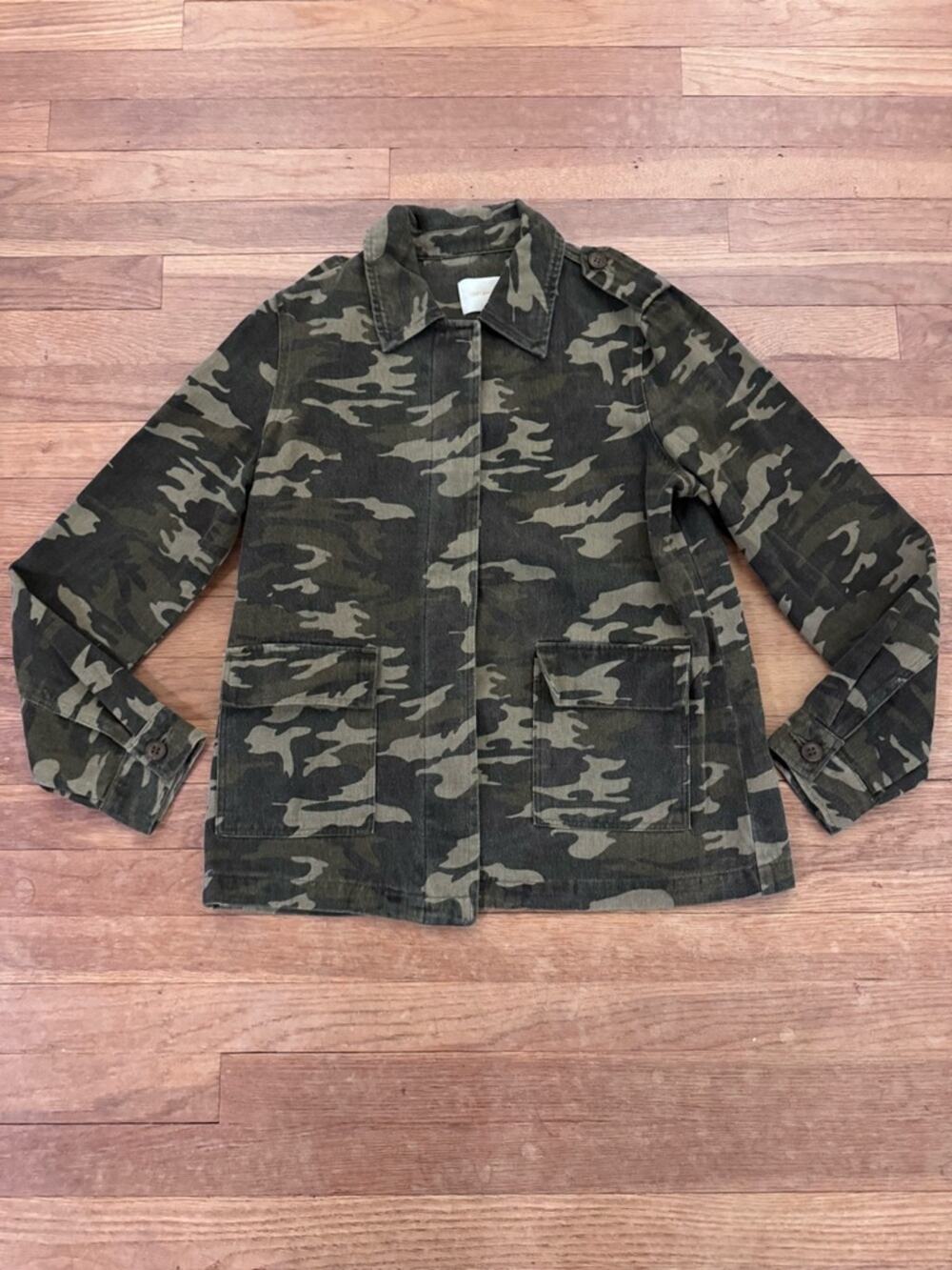 Skies Are Blue Women's 100% Cotton Camouflage Utility Jacket - Size S b43